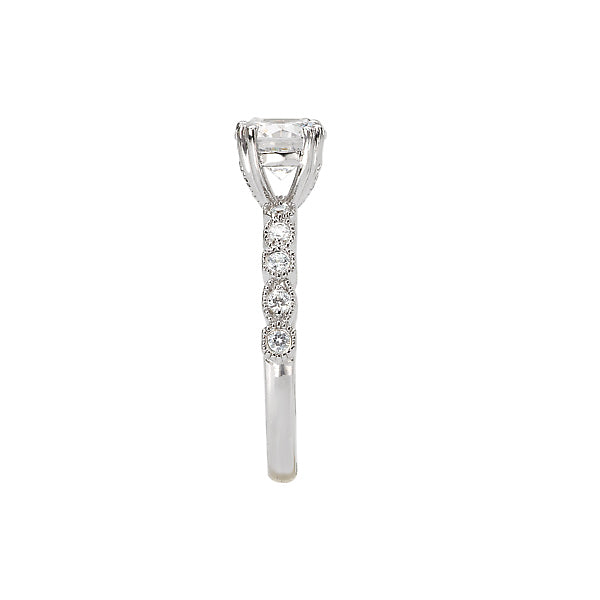 Round Lab Grown Diamond Peg Head Semi-Mount Diamond Ring