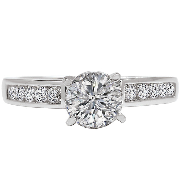 Round Lab Grown Diamond Classic Semi-Mount Diamond Ring
