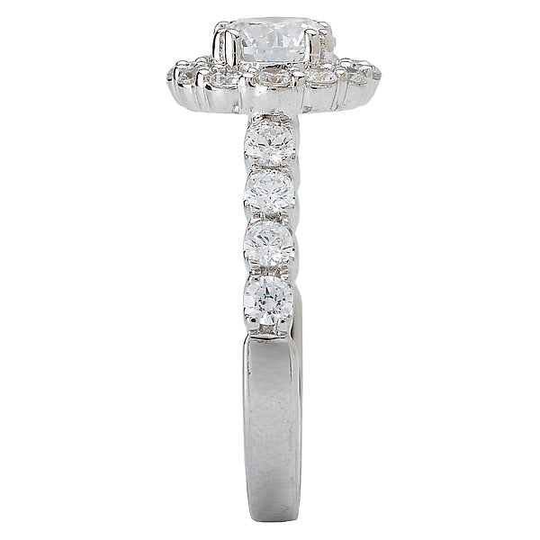 Round Lab Grown Diamond Halo Semi-Mount Diamond Ring