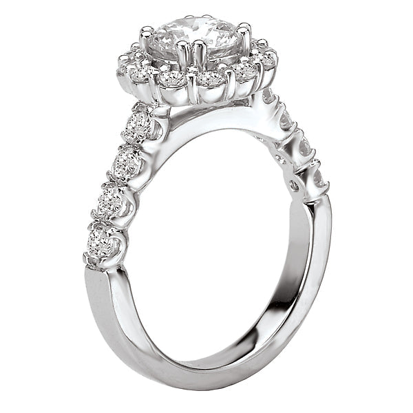 Round Lab Grown Diamond Halo Semi-Mount Diamond Ring