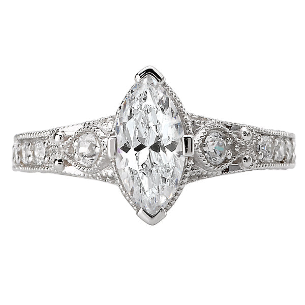 Marquise Lab Grown Diamond Vintage Semi-Mount Diamond Ring
