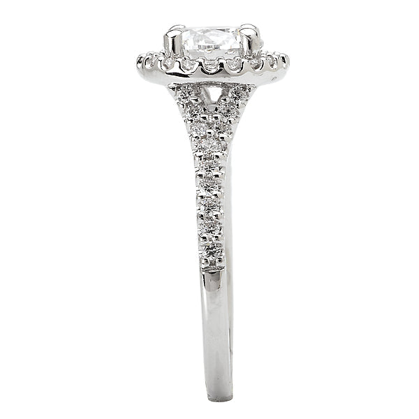 Round Lab Grown Diamond Halo Semi-Mount Diamond Ring