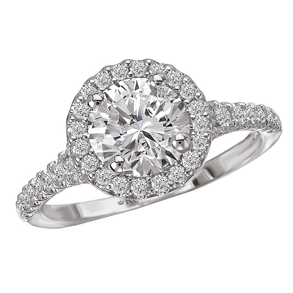 Round Lab Grown Diamond Halo Semi-Mount Diamond Ring