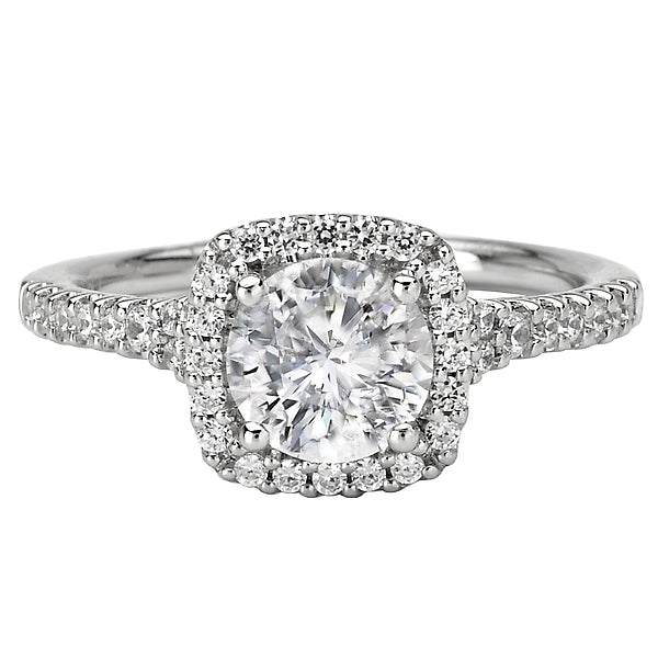 Round Lab Grown Diamond Halo Semi-Mount Diamond Ring