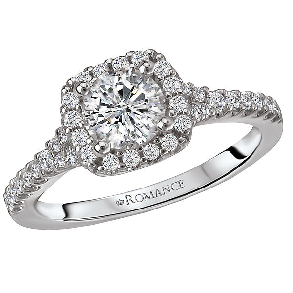 Round Lab Grown Diamond Halo Semi-Mount Diamond Ring