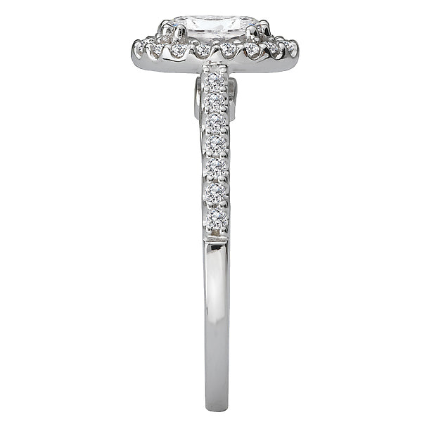 Oval Lab Grown Diamond Halo Semi-Mount Diamond Ring