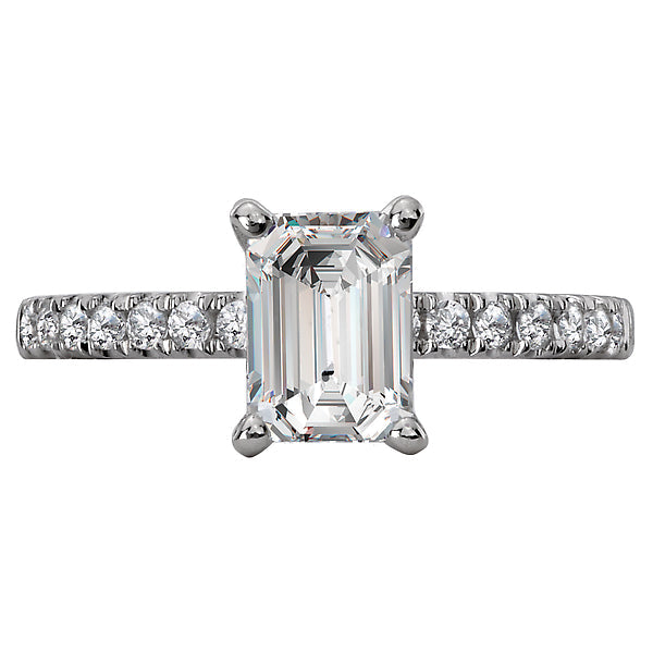 Emerald Lab Grown Diamond Classic Semi-Mount Diamond Ring