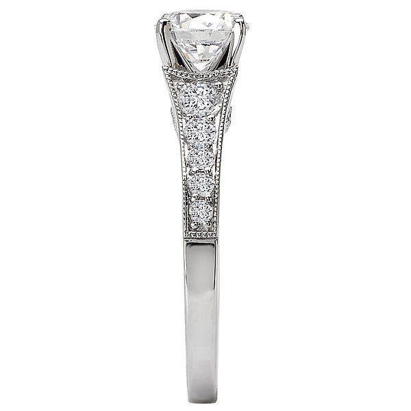 Round Lab Grown Diamond Peg Head Semi-Mount Diamond Ring