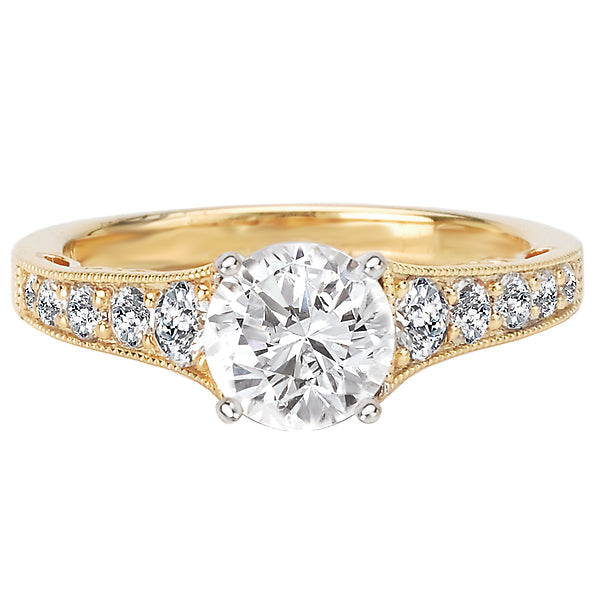 Round Lab Grown Diamond Classic Semi-Mount Diamond Ring