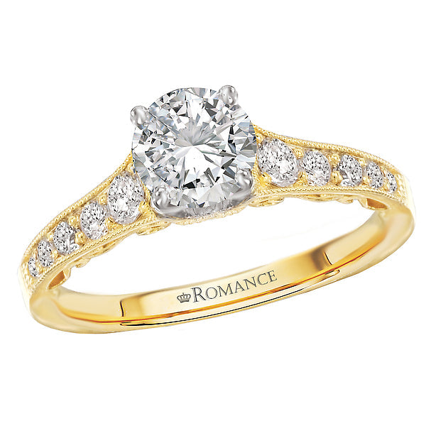 Round Lab Grown Diamond Classic Semi-Mount Diamond Ring