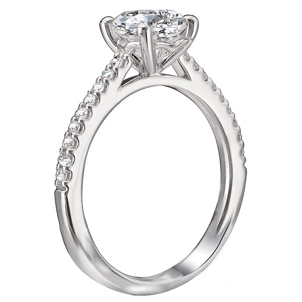 Round Lab Grown Diamond Peg Head Semi-Mount Diamond Ring