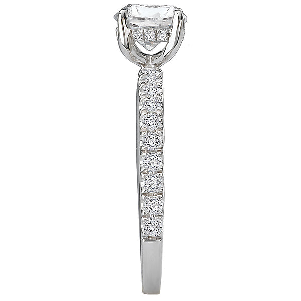 Round Lab Grown Diamond Peg Head Semi-Mount Diamond Ring