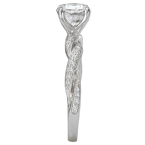 Round Lab Grown Diamond Classic Semi-Mount Diamond Ring