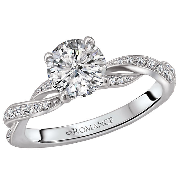 Round Lab Grown Diamond Classic Semi-Mount Diamond Ring