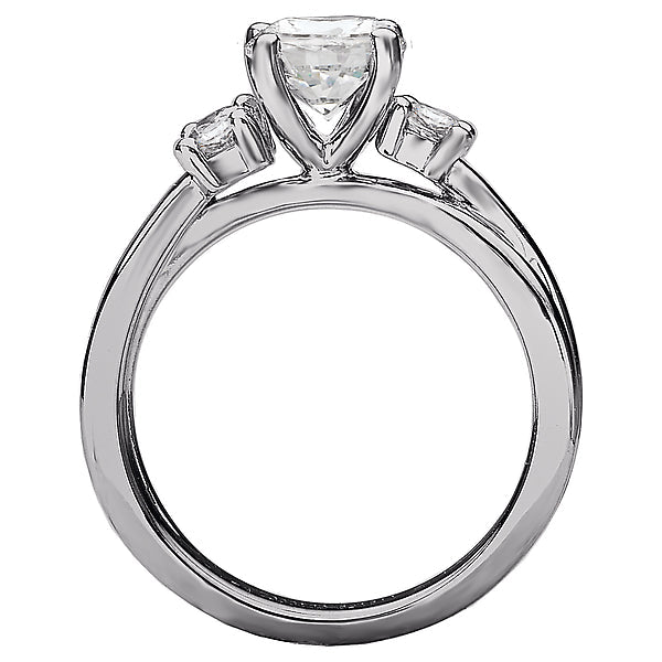Round Lab Grown Diamond 3-Stone Semi-Mount Diamond Ring