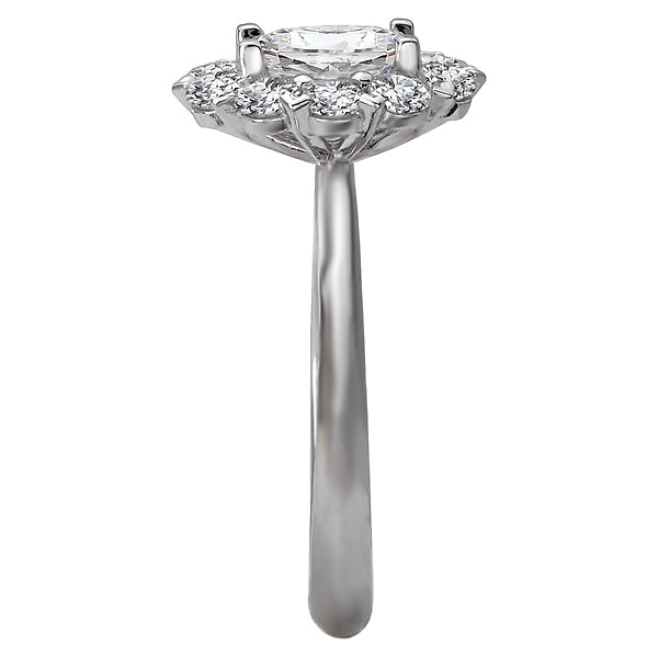 Oval Lab Grown Diamond Halo Semi-Mount Diamond Ring