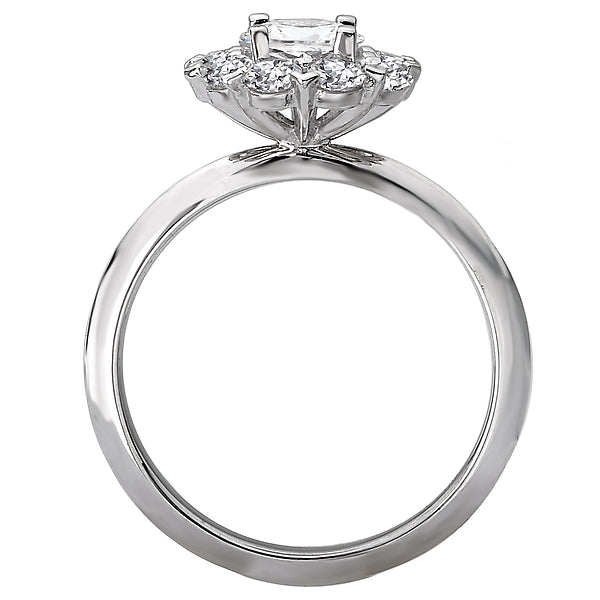 Oval Lab Grown Diamond Halo Semi-Mount Diamond Ring