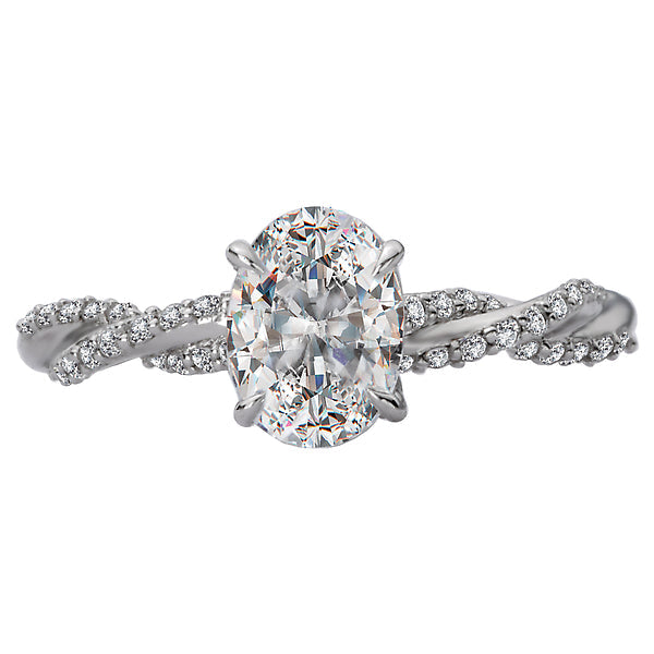 Oval Lab Grown Diamond Classic Semi-Mount Diamond Ring