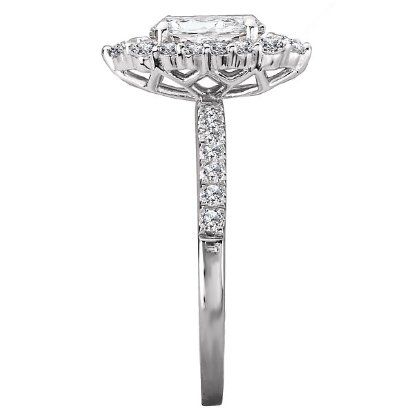 Oval Lab Grown Diamond Halo Semi-Mount Diamond Ring