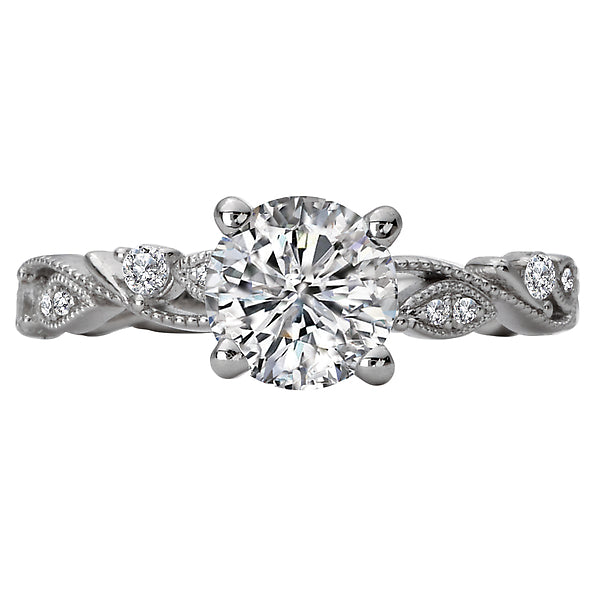 Round Lab Grown Diamond Classic Semi-Mount Diamond Ring