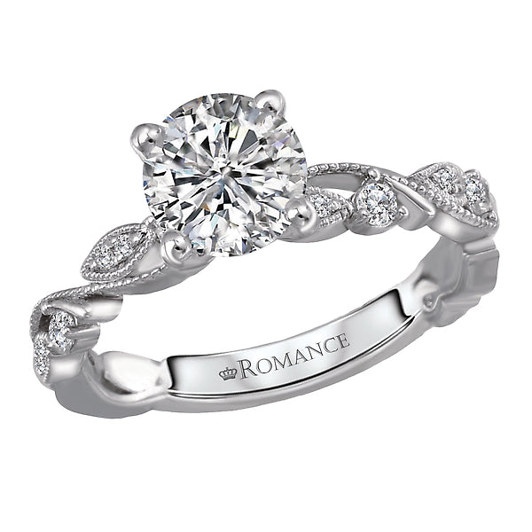 Round Lab Grown Diamond Classic Semi-Mount Diamond Ring