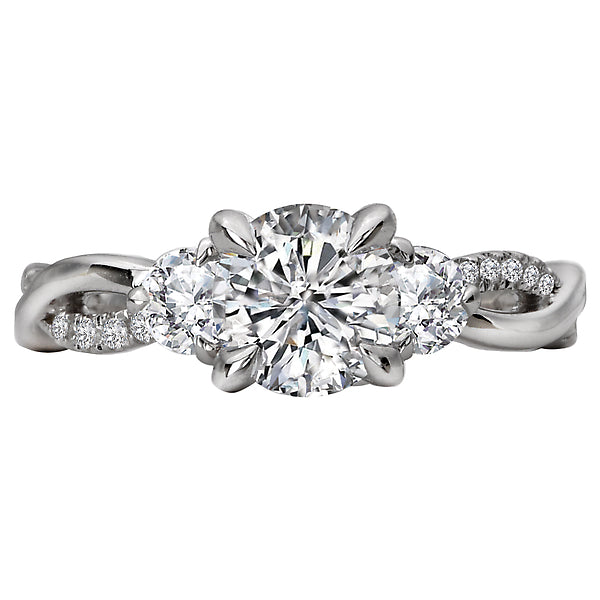 Round Lab Grown Diamond Classic Semi-Mount Diamond Ring