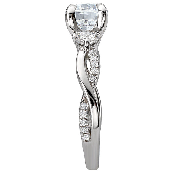 Round Lab Grown Diamond Classic Semi-Mount Diamond Ring