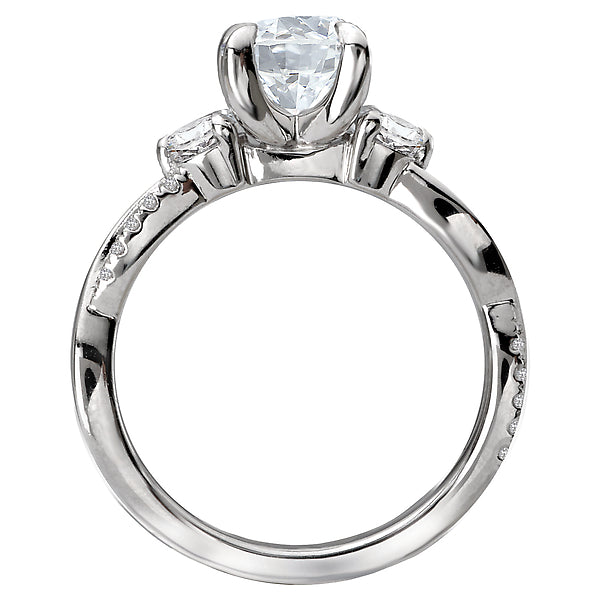 Round Lab Grown Diamond Classic Semi-Mount Diamond Ring