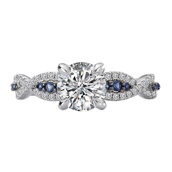 Round Lab Grown Diamond Classic Semi-Mount Diamond Ring