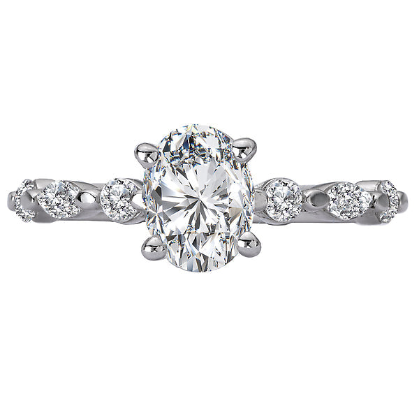 Oval Lab Grown Diamond Classic Semi-Mount Diamond Ring