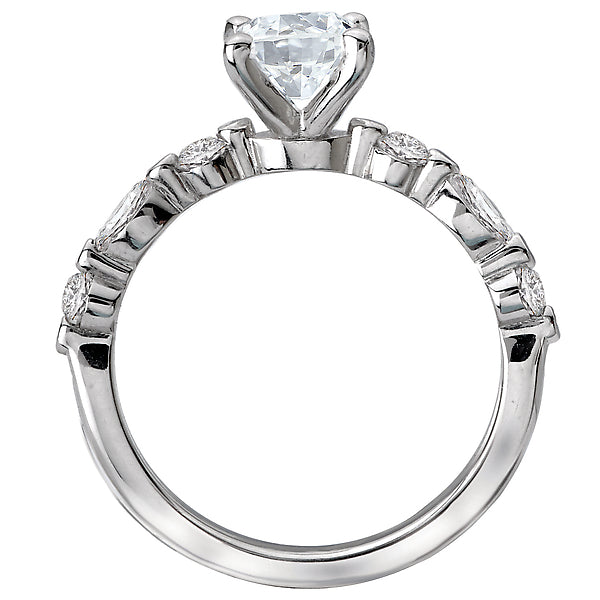 Oval Lab Grown Diamond Classic Semi-Mount Diamond Ring