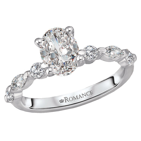 Oval Lab Grown Diamond Classic Semi-Mount Diamond Ring