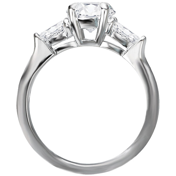 Round Lab Grown Diamond 3 Stone Semi-Mount Diamond Ring