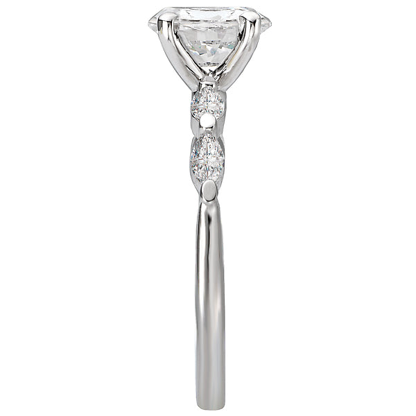 Oval Lab Grown Diamond Classic Semi-Mount Diamond Ring