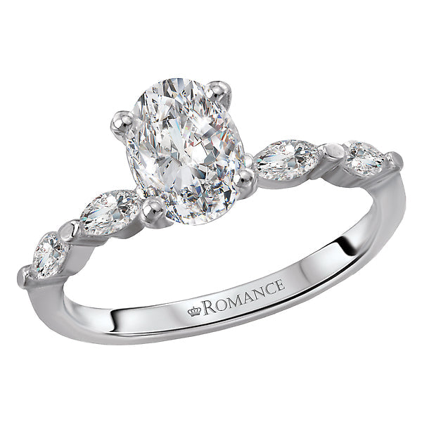 Oval Lab Grown Diamond Classic Semi-Mount Diamond Ring
