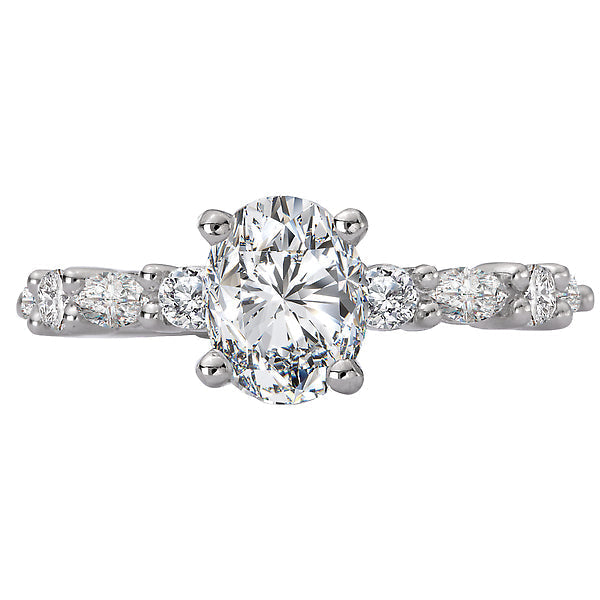Oval Lab Grown Diamond Classic Semi-Mount Diamond Ring