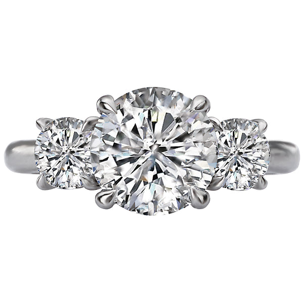 Round Lab Grown Diamond Custom Semi-Mount Diamond Ring