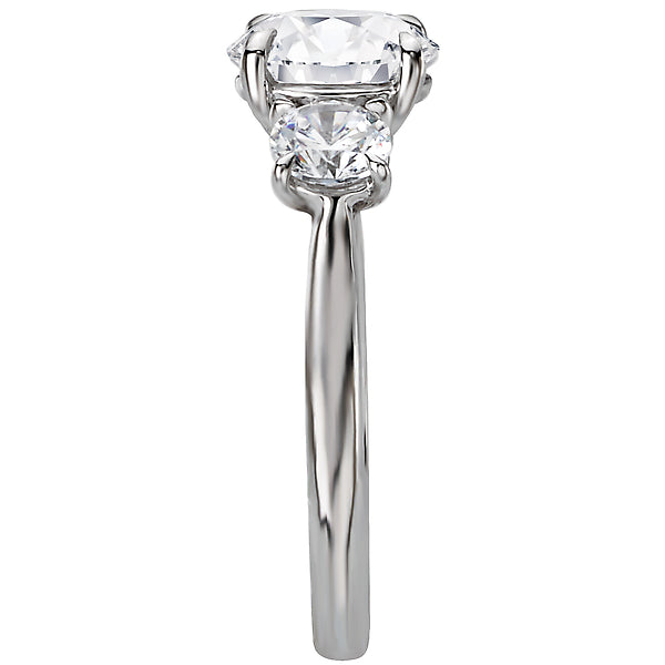 Round Lab Grown Diamond Custom Semi-Mount Diamond Ring