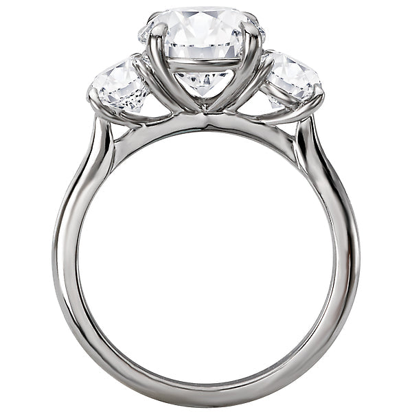 Round Lab Grown Diamond Custom Semi-Mount Diamond Ring
