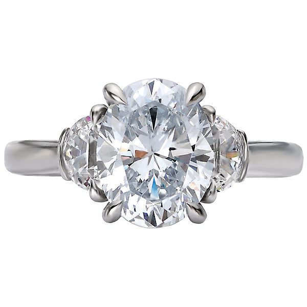 Oval Lab Grown Diamond Custom Semi-Mount Diamond Ring