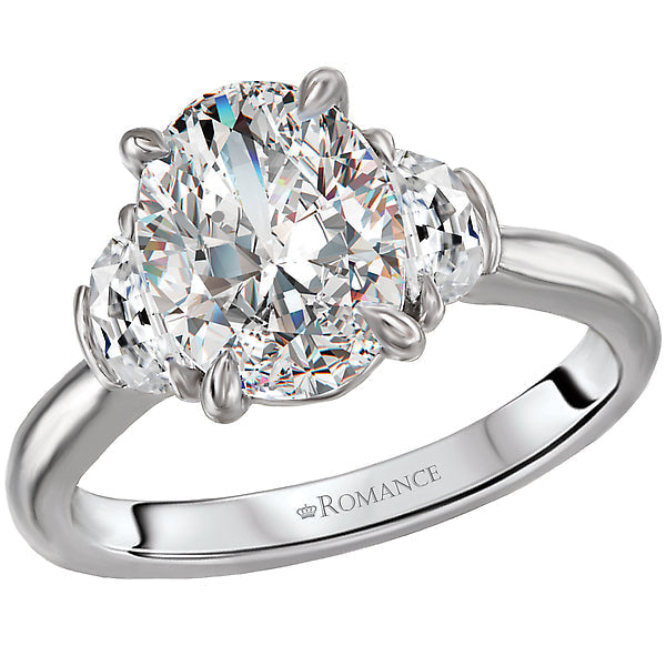 Oval Lab Grown Diamond Custom Semi-Mount Diamond Ring
