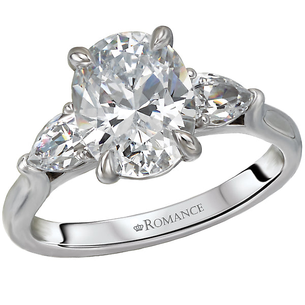 Oval Lab Grown Diamond Custom Semi-Mount Diamond Ring