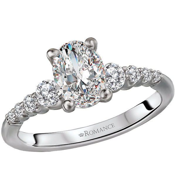 Oval Lab Grown Diamond Classic Diamond Semi-Mount Engagement Ring