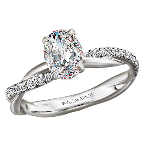 Oval Lab Grown Diamond Semi-Mount Diamond Engagement Ring