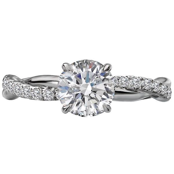 Round Lab Grown Diamond Semi-Mount Diamond Engagement Ring