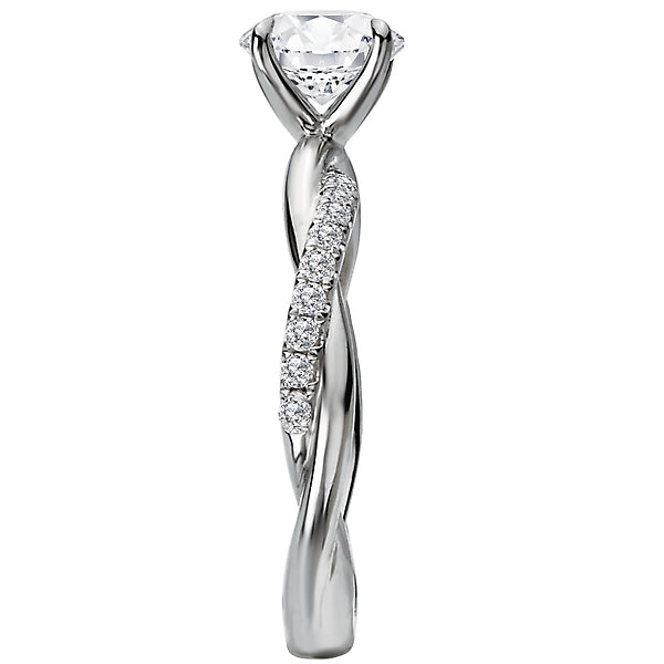 Round Lab Grown Diamond Semi-Mount Diamond Engagement Ring