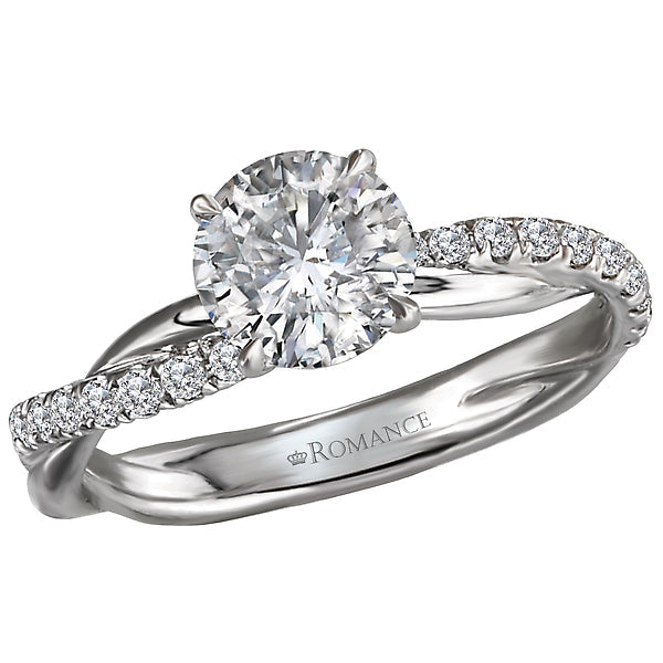 Round Lab Grown Diamond Semi-Mount Diamond Engagement Ring