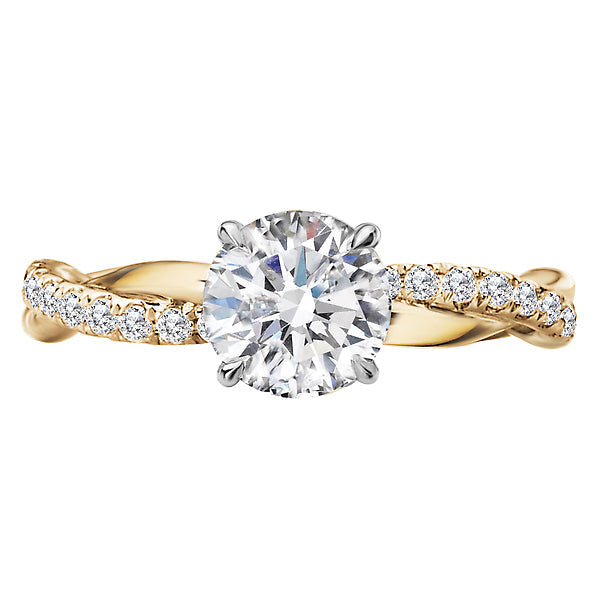 Round Lab Grown Diamond Semi-Mount Diamond Engagement Ring