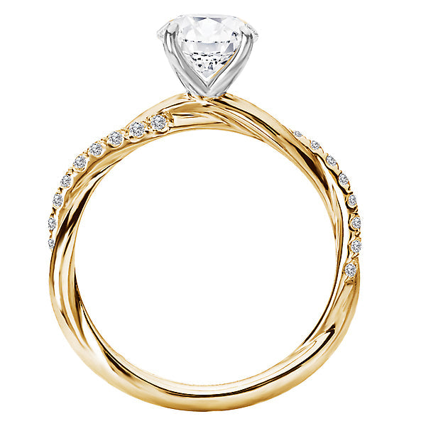 Round Lab Grown Diamond Semi-Mount Diamond Engagement Ring