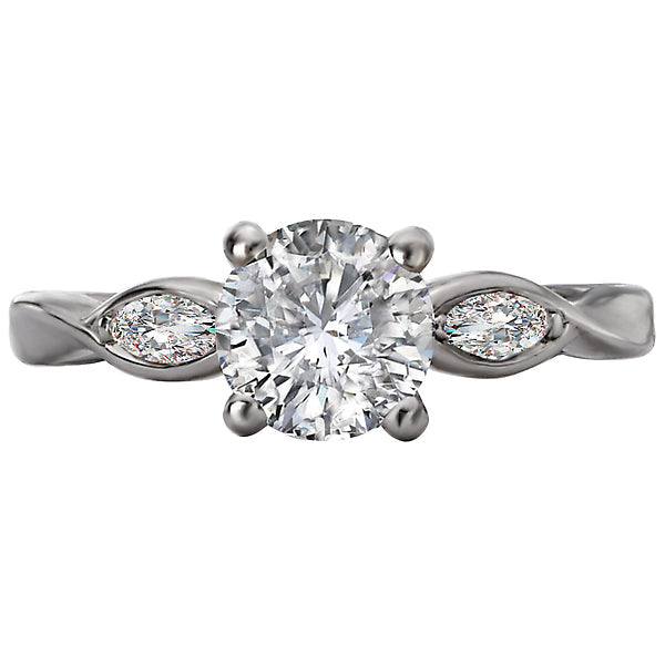 Round Lab Grown Diamond Diamond Semi-Mount Engagement Ring